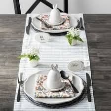 Add A Touch Of Simple And Functional Style To Your Table With This Blue Stripe Table Hearth Hand With Magnolia Stylish Table Setting Table Settings Everyday