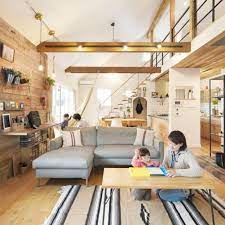 部屋全体 ナチュラル 足場板板壁 パイン無垢フローリング 吹抜け梁 などのインテリア実例 2016 06 09 18 17 07 roomclip ルームクリップ 家 模様替え 家のインテリア