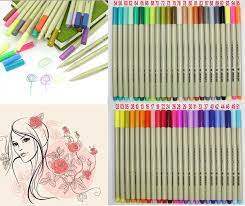 0 3mm Fine Liner Pen 16 24 48 Colors Set Water Based Pens Finecolour Sketch Pen Drawing Colored Pens Ink Color