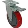 4 in. Red Polyurethane And Steel Swivel Plate Caster With Locking Brake And 250 Lbs. Load Rating from www.castercity.com