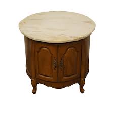 Compact occasional tables required for limited space, or to pair with a small sectional or chaise sofa, must not only express your style, but they also need to add functionality. Vintage French Country Broyhill Furniture Storage Round End Table Chairish