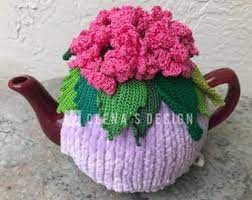 Crochet Tea Cozy Green Tea Cover White Geranium Flower Tea Etsy Tea Cosy Crochet Crochet Tea Cozy Tea Cozy