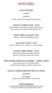 One Side Of The Menu. - Picture Of Conchy Joe'S Seafood, Jensen Beach -  Tripadvisor