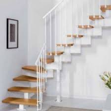 Escalier En L Metal Et Bois Magia 90 L 70 Cm 14 Marches Blanc Clair En 2020 Marche Blanche Decoration Maison Balustrade En Acier