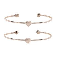 Lc Lauren Conrad Gold Tone Heart Cuff Bracelet Set