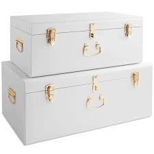 Maybe you would like to learn more about one of these? Amazon Com Beautify Large White Steel Metal Storage Trunk Set With Champagne Handles College Dorm And Bedroom Footlo Truhe Speicherideen Aufbewahrungskoffer