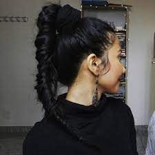 High Ponytail Fishtail Plait For Indian Girls Braided Hairstyles Indian Braids Fishtail Plait