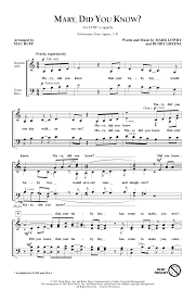 I found this incomplete on noteflight, and completed it myself. Mark Lowry Mary Did You Know Arr Mac Huff Sheet Music Download Pdf Score 188393