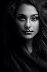 Art Black And White Woman Portrait From The Shade Black And White Face White Eyes Black And White Portraits