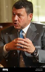 King Abdullah II of the Hashemite Kingdom of Jordan at the Basman Palace.  He succeeded his father King Hussein in February 1999 Stock Photo