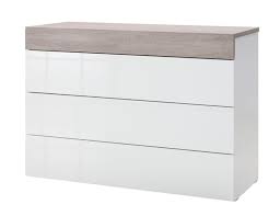 Commode 4 tiroirs avec coeurs. Commode 4 Tiroirs Gelosia Chene Blanc Brillant