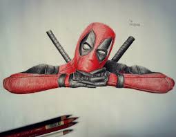 You can use markers, color pencils or even crayons! My New Drawing Of Deadpool Deadpool Drawing Drawings Portrait Cartoon