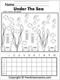 Free Under The Sea Graphing Worksheet Fun Spring Or Summer Math Activity Summer Math Activities Summer Math Graphing Worksheets