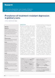 Maybe you would like to learn more about one of these? Pdf Prevalence Of Treatment Resistant Depression In Primary Care Cross Sectional Data