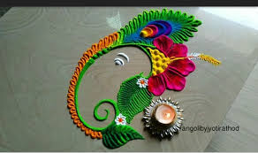 Ganesh Peacock Feather Rangoli Designs Images Simple Rangoli Designs Images Flower Rangoli