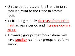 periodic table trends atomic radius ppt download