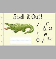Glenn, how do you spell 'crocodile?' glenn: Crocodile Font Spelling Vector Images 14