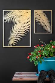 Set Of 2 Palm Frond Metal Pictures Metal Wall Art Wall Design Wall Office Wall Hanging Modern Wall Art Palm Metal Tree Wall Art Gold Wall Art Metal Tree