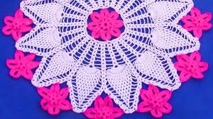 Flores puntos tejidos a crochet : Como Tejer Centro De Mesa A Crochet Con Punto Pina Y Aplicaciones De F