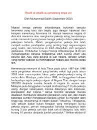 Isu kebanjiran pendatang asing tanpa izin (pati) yang berlaku di negara kita telah menimbulkan pelbagai masalah kepada masyarakat dan negara. Langkah Mengatasi Pendatang Asing Tanpa Izin