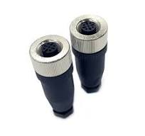 2Pcs M12 4 Pin Female Circular Connector, A Code Industrial ...