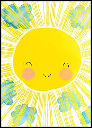 Matahari Children S Poster Of A Happy Sun Posterstore Com Nursery Illustration Kids Poster Sun Illustration