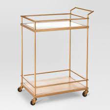 Ser framåt till vår perfekt samarbete och lysande prestation i framtiden. Wood Glass Gold Finish Bar Cart Threshold Target