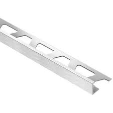 Schluter Jolly Brushed Chrome Anodized Aluminum 1 2 In X 8 Ft 2 1 2 In Metal Tile Edging Trim A125acgb The Home Depot Tile Edge Tile Edge Trim Metal Tile