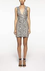 Zebra And Leopard V Neck Dress 385 Nicole Miller Lookastic