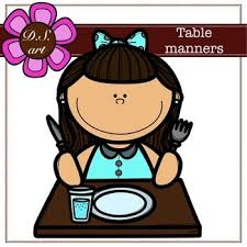 Table Manners Floats Digital Clipart Color And Black White Modales En La Mesa Buenos Modales Modales