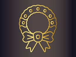 Download 610 Christmas Wreath With Bow Gold Style Graphic By Sempremusicproduction Creative Fabrica SVG Cut Files