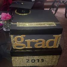 Black And Gold Card Box Diy Graduation Card Box Black Gold Ght Events Graduation Card Boxes Graduation Diy Graduation Party Themes