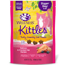 Wellness Kittles Natural Grain Free Salmon Cranberries Cat Treats 6 Oz Bag Petco Cranberry Recipes Cat Treats Grain Free