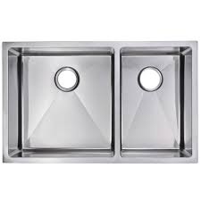 0 hole double bowl kitchen sink