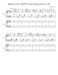 You can either print the sheet music by. Married Life Duet From Disney Pixar S Up Sheet Music For Piano Piano Duo Musescore Com