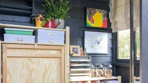 Then, use baskets and other storage containers to keep items neat and tidy within the cabinet. How To Turn A Small Space Into A Dream Craft Room Workspace On A Budget T Moore Home Interior Design Studio