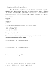 Soal un program linear 2019. Soal Un Program Linear Dan Pembahasannya Literatur