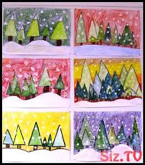 Farbmischubung Farbmischubung Winterbilderweihnachten Kunst Grundschule Kinderbasteleien Basteln Weihnachten