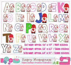 Unique gnome child posters designed and sold by artists. Christmas Gnome Alphabet Embroidery Gnome Monograms Design Etsy Christmas Embroidery Designs Monogram Design Halloween Monogram