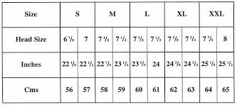 Hanna Hat Size Chart