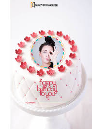 Birthday Cake With Photo Frame Name Birthday Cake With Photo Frame In 2020 Birthday Cake With Photo Birthday Cake Cake Frame