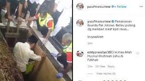 Momen Presiden Jokowi Ikut Turun Ke Liang Lahad Sang Ibunda Sudjiatmi