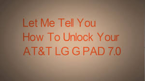 Aug 30, 2014 · here is the complete tutorial and step by step instructions on how to unlock lg g pad 7.0 by unlocking code so that you can use with any gsm carrier. Unlock At T Lg G Pad 7 0 Youtube