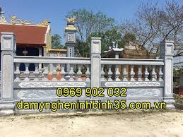 Mẫu lan can đá đẹp chạm khắc hoa văn tinh xảo 01