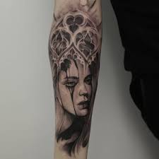 Black And White Womans Face Tattoo Design Crying Lady Tattoo Half Sleeve Tattoo Project Black And White Woman Face Tattoo Sleeve Tattoos For Women Tattoos For Women Half Sleeve Face Tattoos For Women