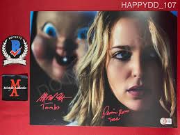Jessica Rothe & Rob Mello Happy Death Day cast signed 11x14 photo Beckett  COA