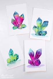 How To Paint Watercolor Galaxy Crystals In 2021 Crystal Drawing Crystals Watercolors Watercolor Paintings For Beginners