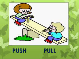 Pushing or pulling makes things move, even on the playground! Force