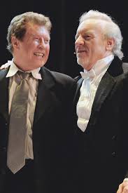 Two Stage Legends Who Have Played The Phantom Michael Crawford And Colm Wilkinson Actors Phantom Of The Opera Music Legends