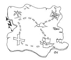 Awesome Treasure Map Of Pirate Treasure Coloring Page Kids Play Color In 2020 Treasure Maps Coloring Pages Pirate Treasure